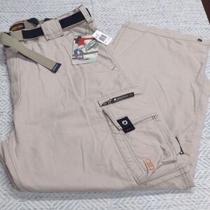 Wearfirst Men's Khaki Cargo Pants with Belt Convertible Pants-Shorts Hiking